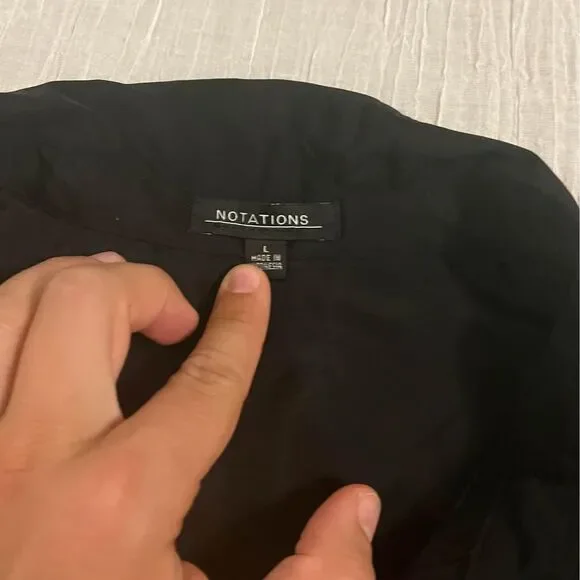 notations black womens blouse with buttons - Picture 4 of 5